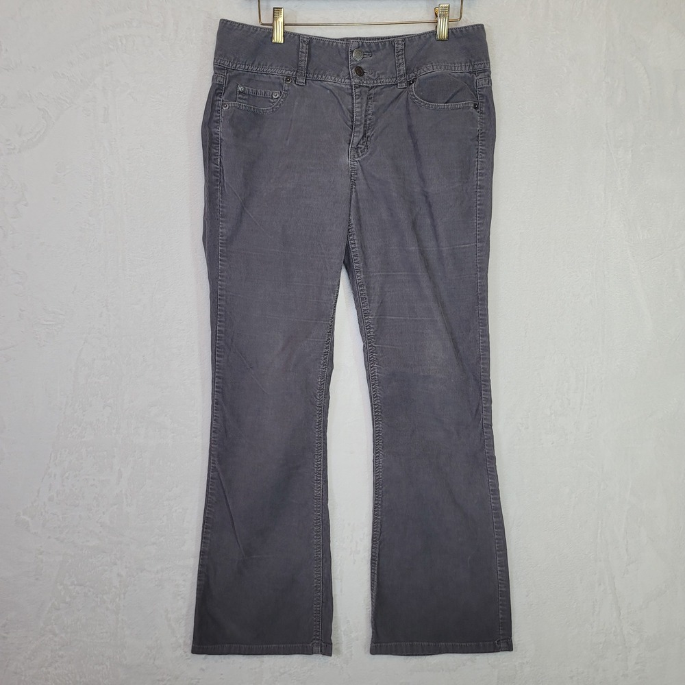 London Jean Gray Corduroy Bootcut Pants Retro 90s Y2K 33x29 Size 8 Short Cotton